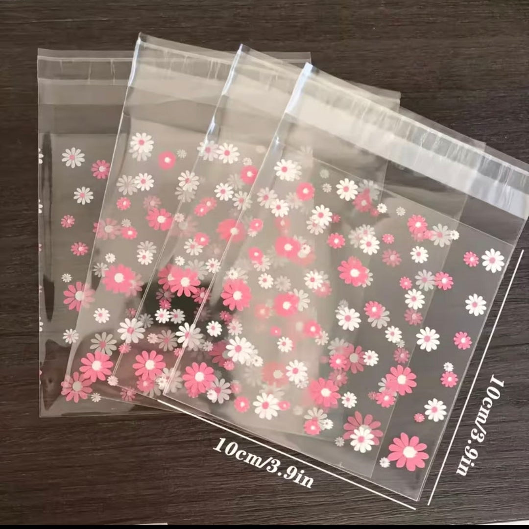 Floral Treat Bags 4x4 Self Sealing 20 Count