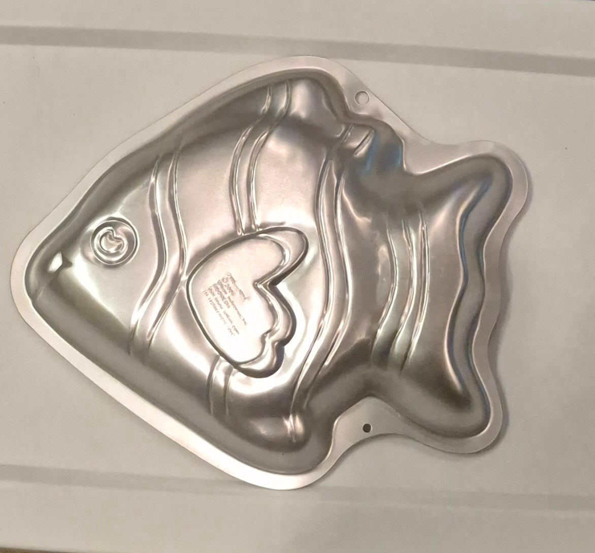 Wilton Tropical Fish Cake Pan 2006 Aluminum New w/ Insert Clown fish Vintage