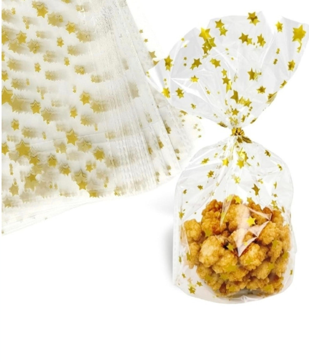 Cello Bag Gold Stars 25 Count 10x5