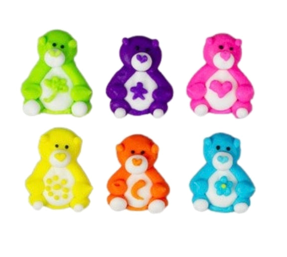 Edible Decorations Mini Rainbow Bears 1in 6-Count