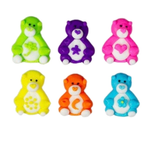 Edible Decorations Mini Rainbow Bears 1in 6-Count