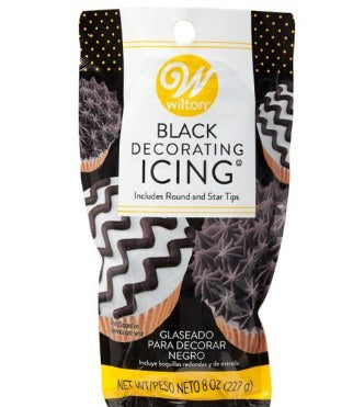 Black Decorating Icing 8oz With 2 Tips