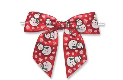 Snowman Red Bow 12pk