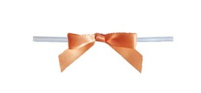 Peach Bow Twist Ties 10pk