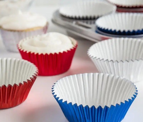 Cupcake Liners Standard Patriotic Foil 45-Count