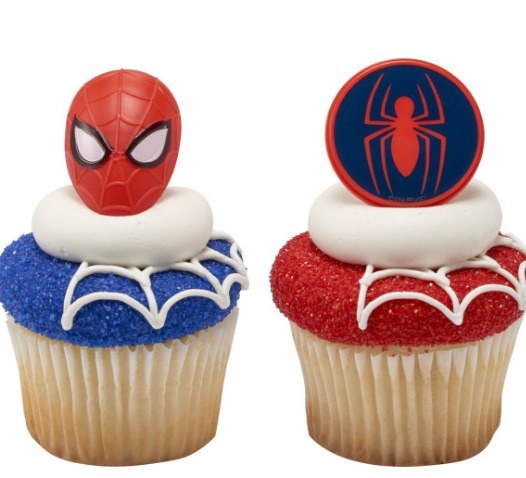 Spiderman Cupcake Rings