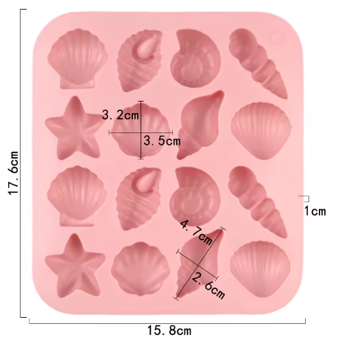Sea Shell Silicone Chocolate Mold 16 Cavity