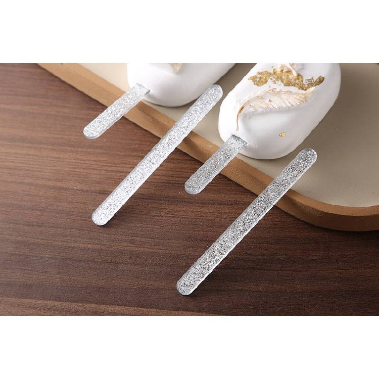 Popsicle Sticks Silver Glitter