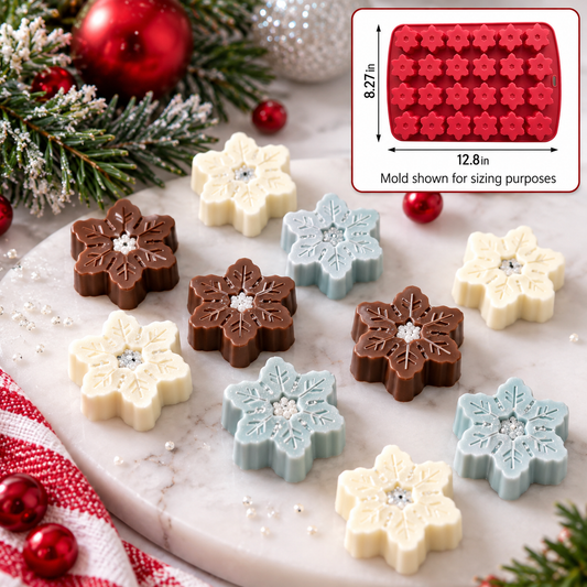 Mini Snowflake Chocolate Silicone Mold – 24 Cavity