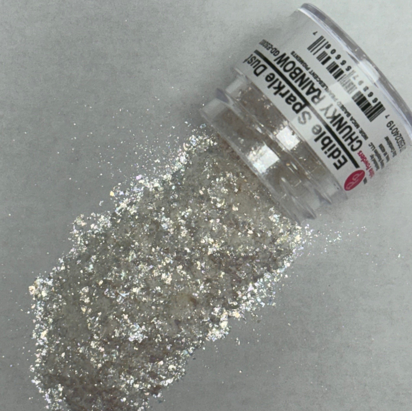 Edible Sparkle Glitter Chunky Rainbow .25 Oz