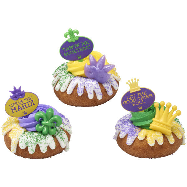 Life Of The Mardi Cupcake Picks 12 Count