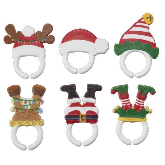 Cupcake Topper Christmas Whimsical Hands And Feet 12 Count