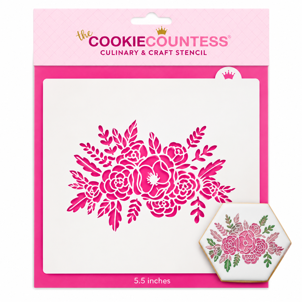 Wildflower Cookie Stencil – Floral & Botanical Pattern