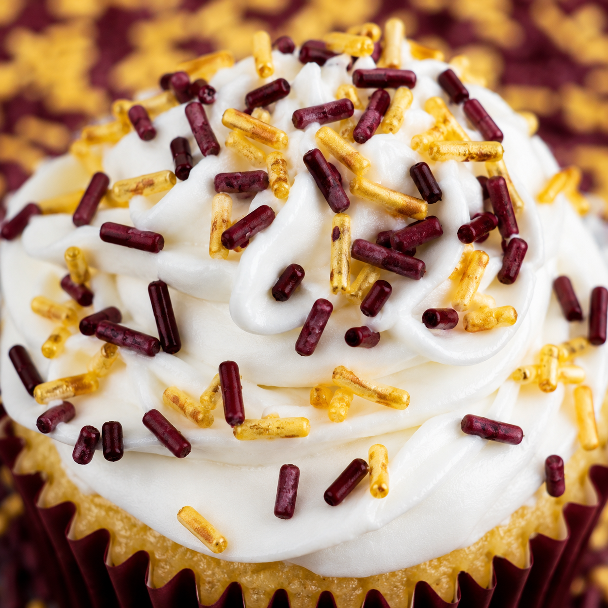 Maroon & Gold Graduation Sprinkles & Dessert Decorations