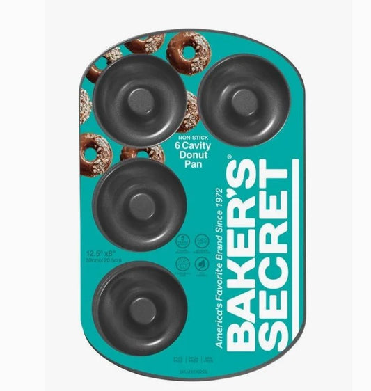 Bakers Secret Doughnut Pan 12.5x8  6 Cavity