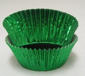 Cupcake Liners Standard Green Foil 32-Count