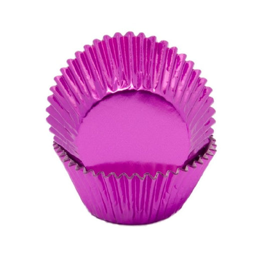 Cupcake Liners Hot Pink Foil 32-Count