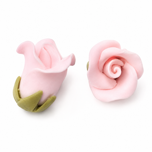 Tiny Pink Gum Paste Roses, 1/2 Inch - 5 Count | Wedding Cakes & Cupcake Flowers