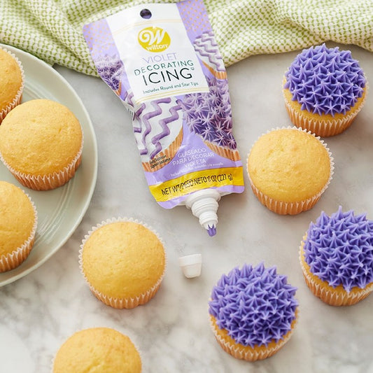 Violet Decorating Icing 8oz With 2 Tips