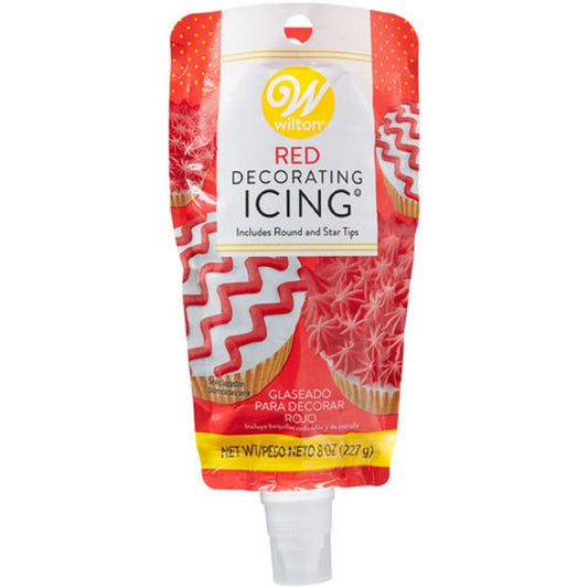 Red Decorating Icing 8oz With 2 Tips