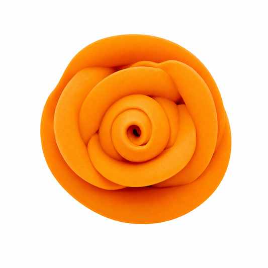 Orange Rose Icing Toppers 2in 4-Count
