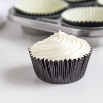 Cupcake Liners Standard Black Foil 32-Count