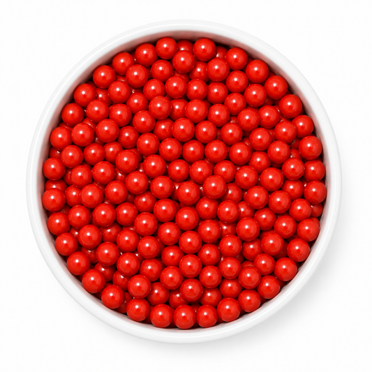 Red Crispy Chocolate Candy Pearls – Cake & Cupcake Topping