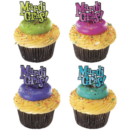 Mardi Gras Foil Cupcake Picks 12pk