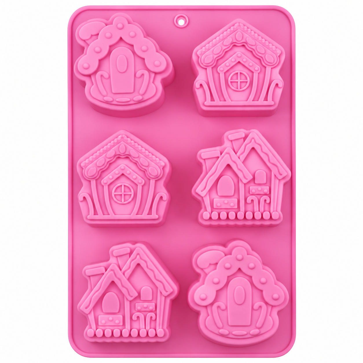 Gingerbread Village Silicone Chocolate Mold – 6 Cavity