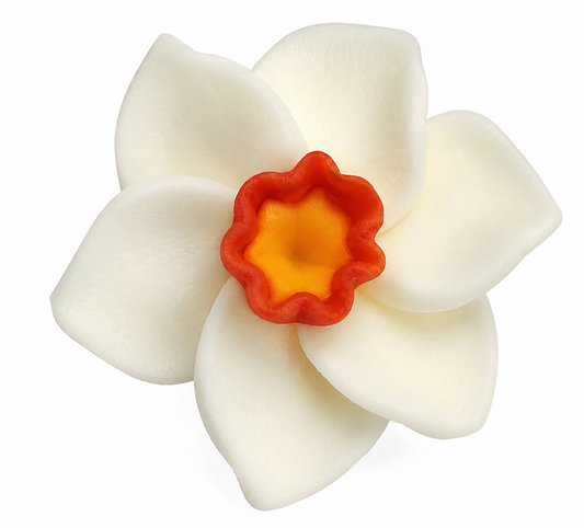 Mini Royal Icing Narcissus Flowers – Edible Spring Cake & Cupcake Decorations, 6 Count