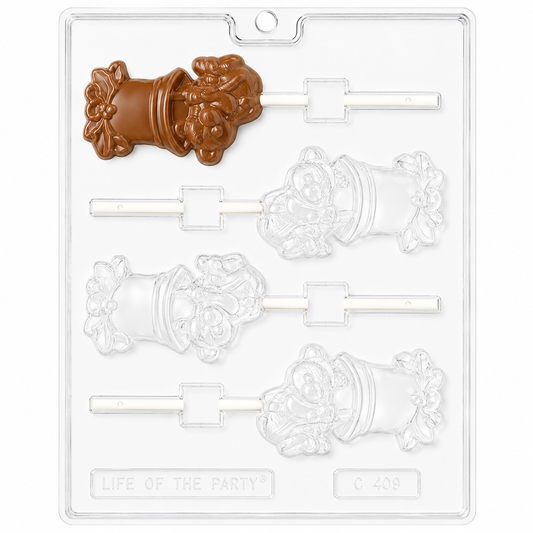 Bear On Christmas Bell Lollipop Mold 4 Cavity