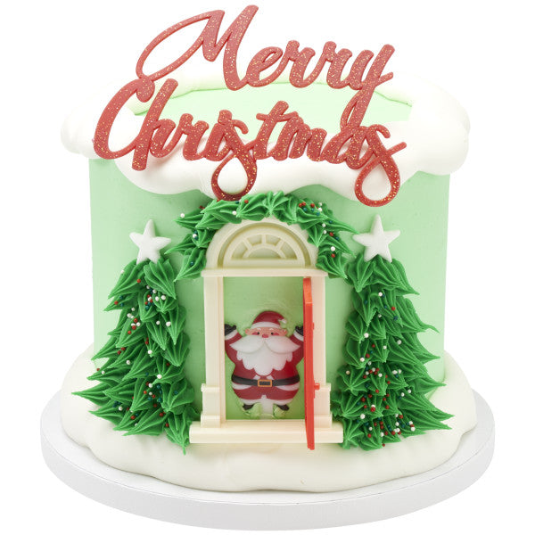 Christmas Layon Opening Door