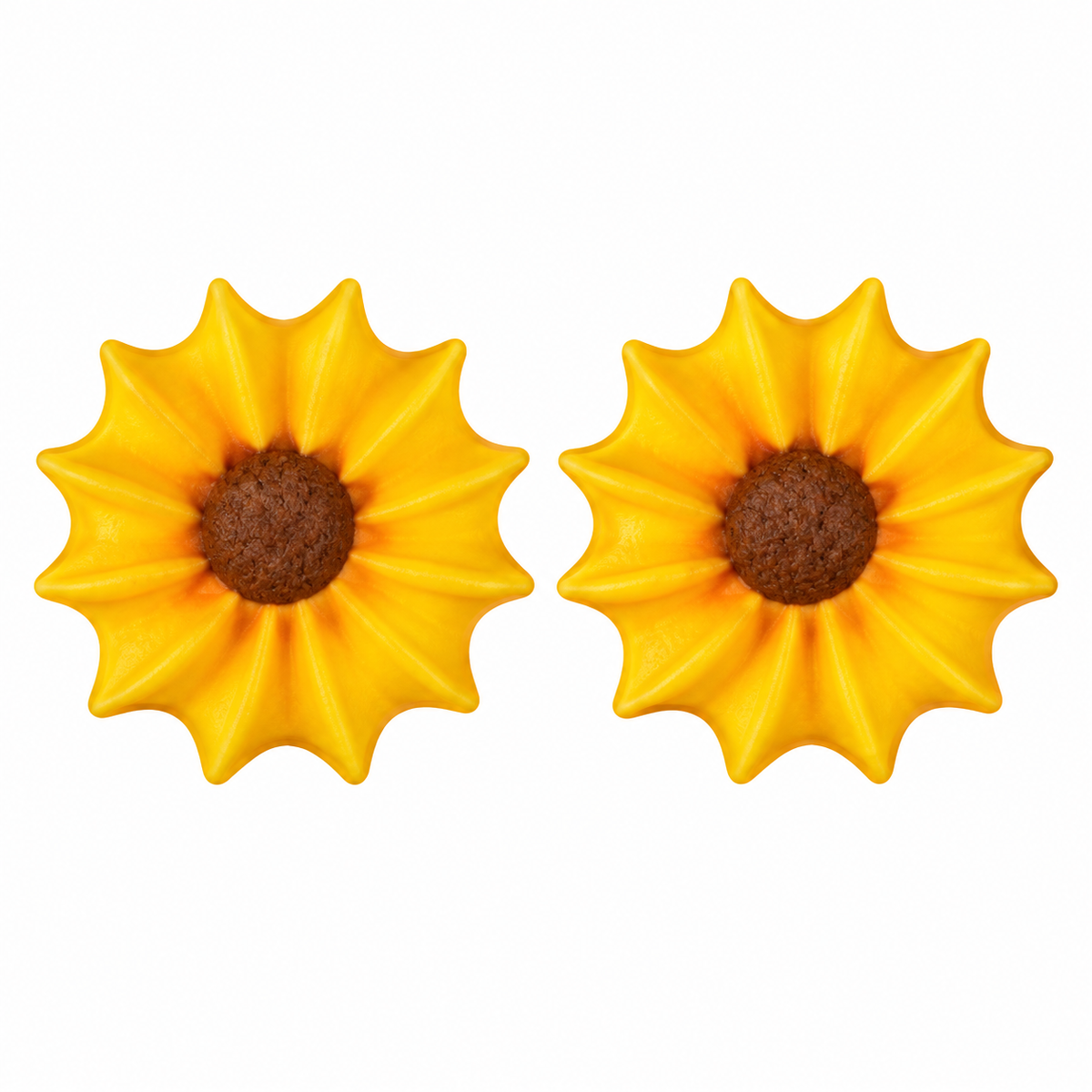 Sunflower Edible Cake & Cupcake Decorations – Golden Yellow, 3/4 Inch, 12 Count