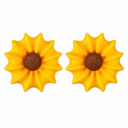 Sunflower Edible Cake & Cupcake Decorations – Golden Yellow, 3/4 Inch, 12 Count