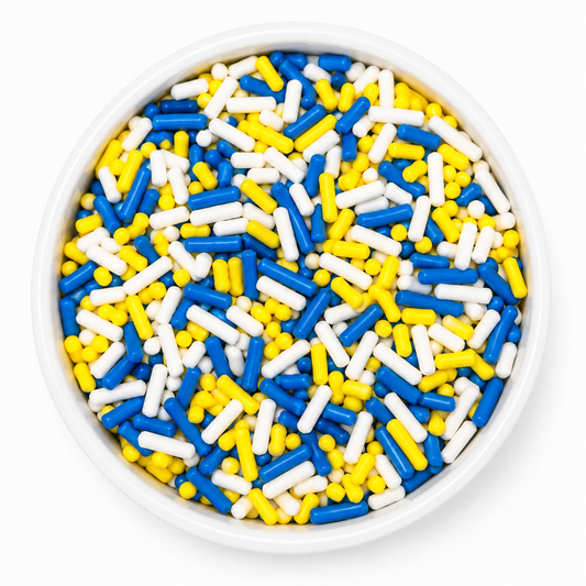 Royal Blue Yellow White Graduation Sprinkle Mix