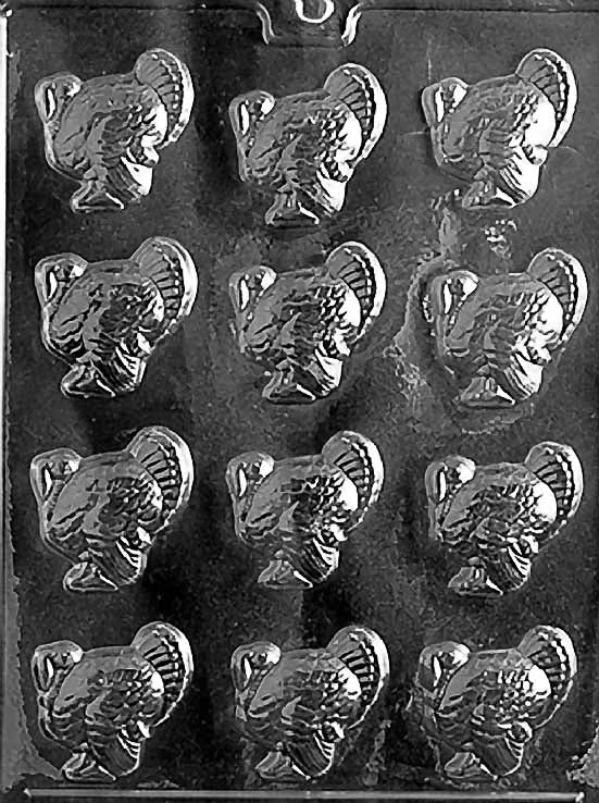 Small Turkey Chocolate & Butter Mold – 12 Cavity | Thanksgiving Candy Mold