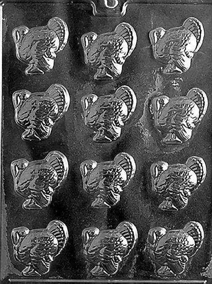 Small Turkey Chocolate & Butter Mold – 12 Cavity | Thanksgiving Candy Mold