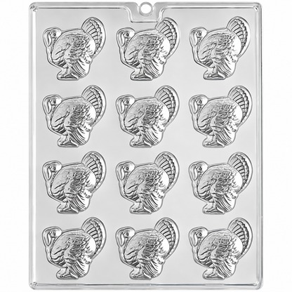 Small Turkey Chocolate & Butter Mold – 12 Cavity | Thanksgiving Candy Mold