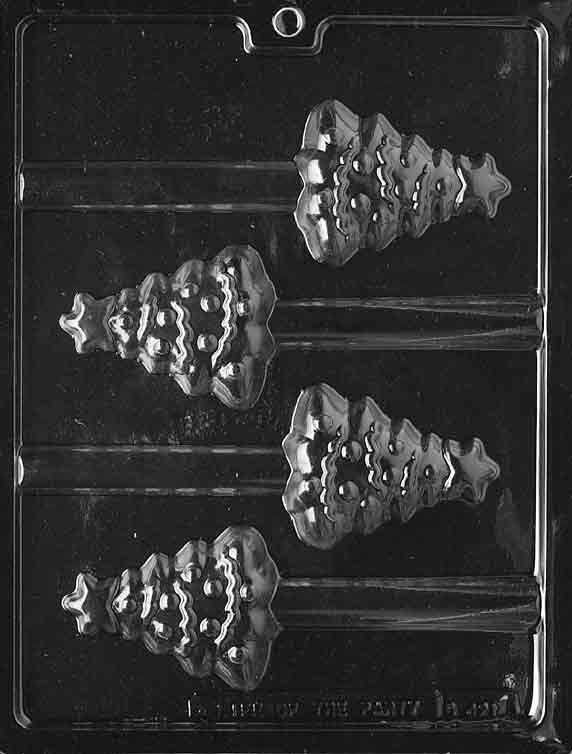 Christmas Tree Pretzel Rod Chocolate Mold 4 Cavity