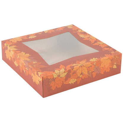 Autumn Fall Pie Box – 9 x 9 x 2.5 in. | Thanksgiving Bakery Packaging