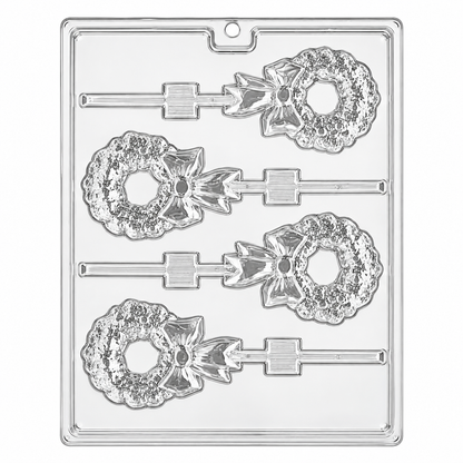Christmas Wreath Lollipop 4 Cavity