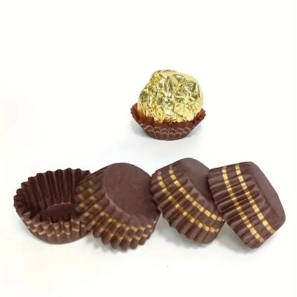Brown Paper Candy Cups – 1 Inch Base, 50 Count | Chocolate & Truffle Cups
