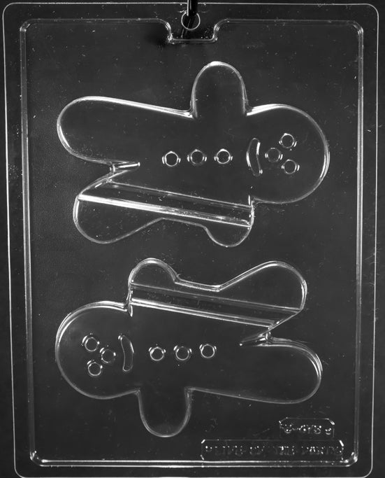 Gingerbread Man Chocolate Mold with Candy Cane Holder – 2 Cavity