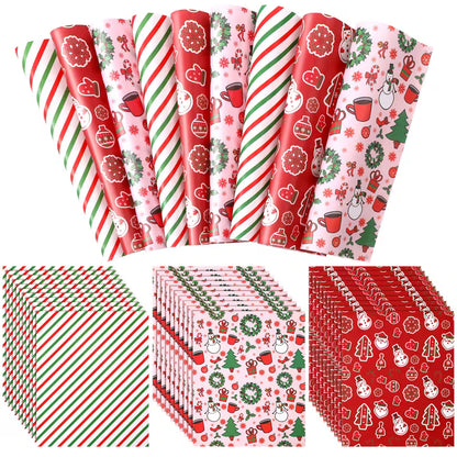 Christmas Wax Paper Sheets – Holiday Food Wrappers, 15 Count