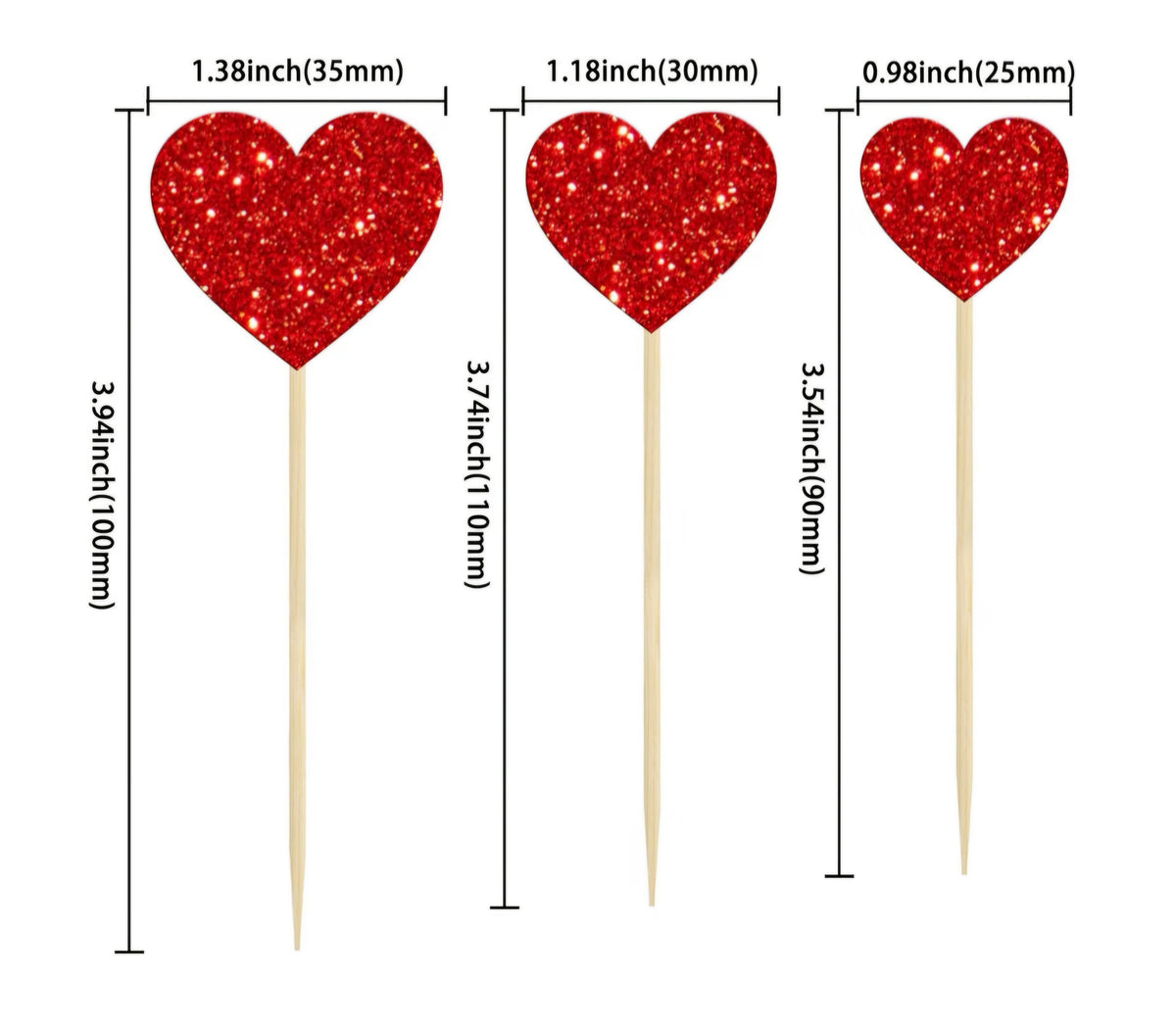 Glitter Grinch Heart Cake Topper 15 Count
