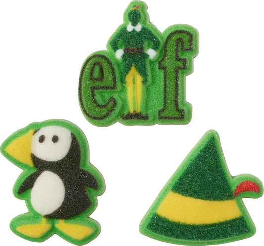 Edible Christmas Elf Decorations for Cakes & Cupcakes – 6 Count