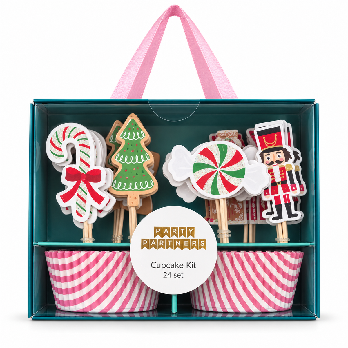 Nutcracker Christmas Cupcake Decorating Kit – 24 Baking Cups & Toppers