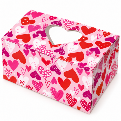 Valentine Heart Window Bakery Boxes – Assorted Designs (Set of 6)
