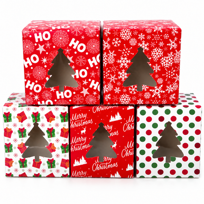 Christmas Red Cookie Box 4x4 5 Count