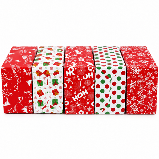 Christmas Red Cookie Box 4x4 5 Count